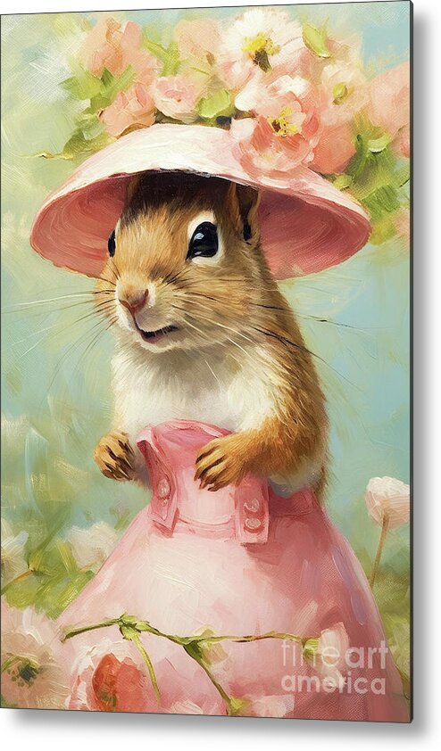Squirrel Metal Print featuring the painting Little Dandy Darla by Tina LeCour