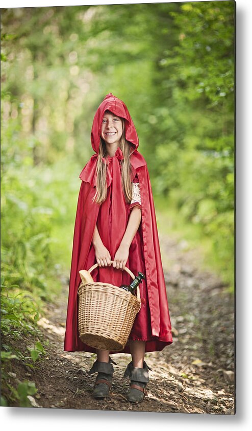 Grass Metal Print featuring the photograph Little Red Riding Hood by Imgorthand