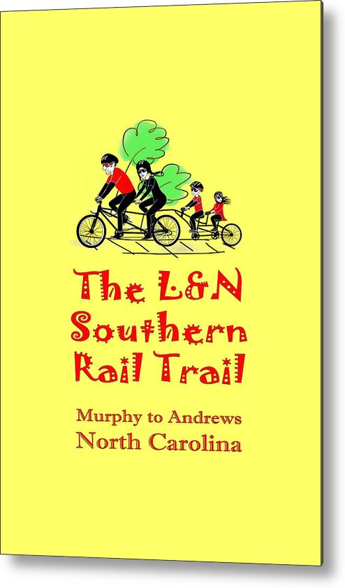 Rail Metal Print featuring the digital art LN Southern Rail Trail by Debra and Dave Vanderlaan