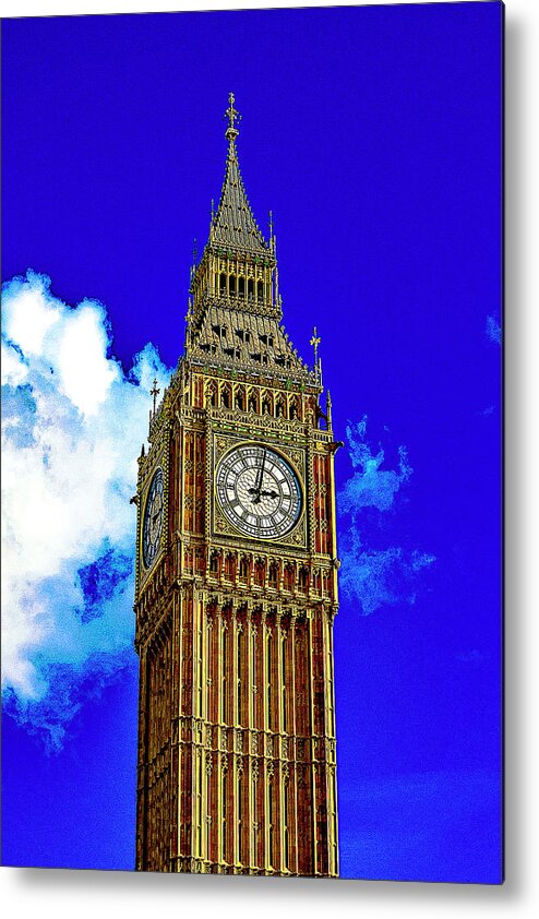London Metal Print featuring the digital art London - Big Ben by SnapHappy Photos