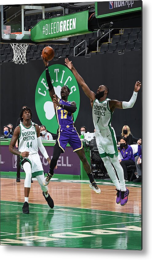 Dennis Schroder Metal Print featuring the photograph Los Angeles Lakers v Boston Celtics by Brian Babineau