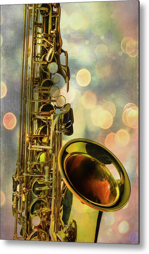 Bokeh Sax Metal Print featuring the photograph Magic Saxophone by Garry Gay