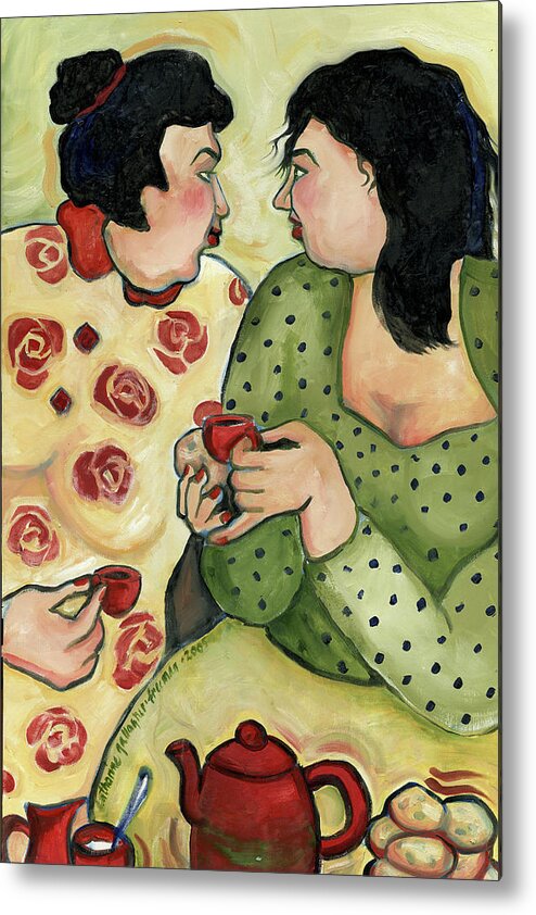 Portraits Metal Print featuring the painting Mama D'Acardo's Sisters by Catharine Gallagher