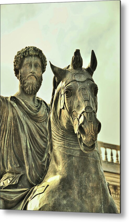 Addressing Metal Print featuring the photograph Marcus Aurelius by Dressage Design