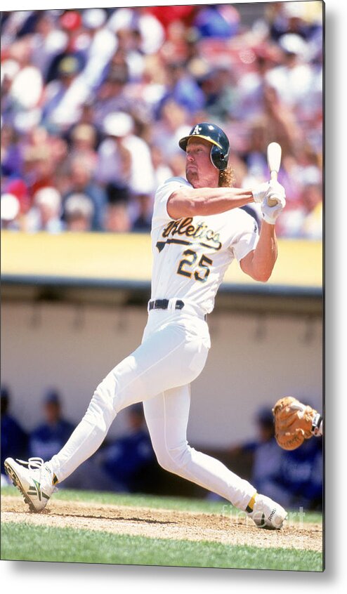 American League Baseball Metal Print featuring the photograph Mark Mcgwire by Jeff Carlick