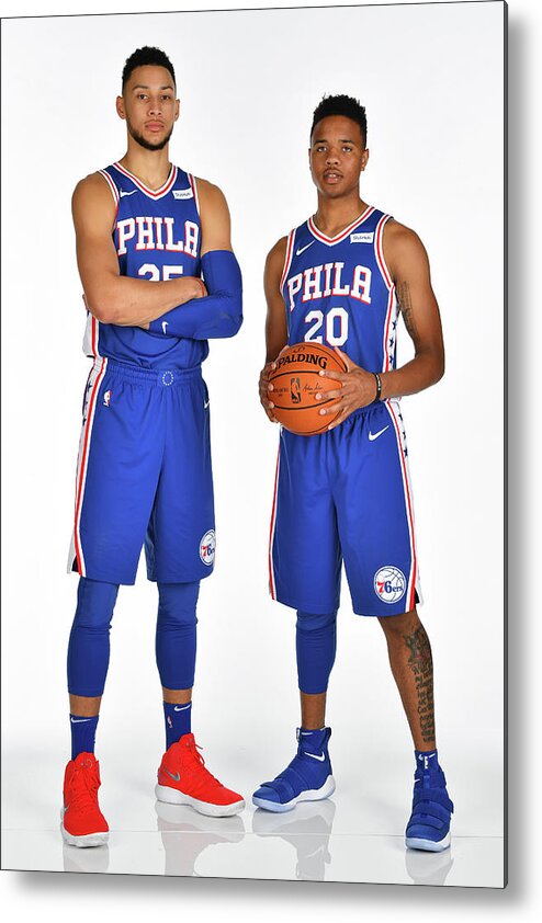 Media Day Metal Print featuring the photograph Markelle Fultz and Ben Simmons by Jesse D. Garrabrant