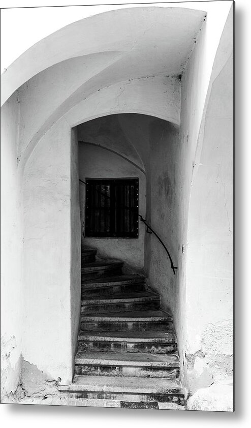 Arcaded Metal Print featuring the photograph Medieval arcaded staircase of old house, Sopron, Hungary by Viktor Wallon-Hars