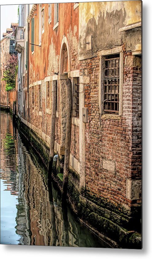 Venice Metal Print featuring the photograph Medieval Homes on Venice Canal by David Letts