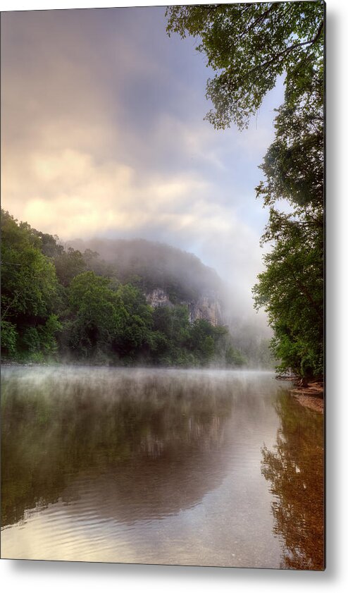 Mist Metal Print featuring the photograph Meramec River at Vilander Bluffs by Robert Charity