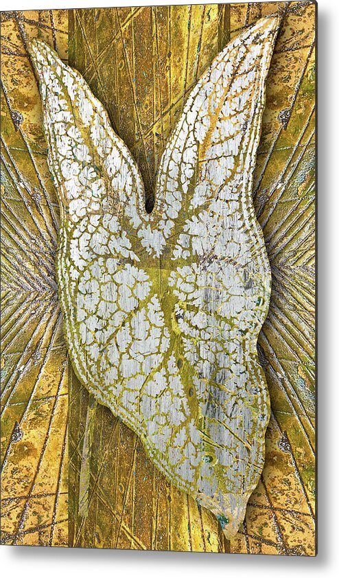 1800s Metal Print featuring the painting Metal Metallic Gold Silver Leaf 3 by Tony Rubino