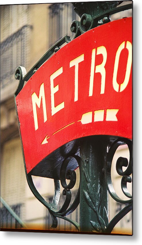 Paris Metal Print featuring the photograph Metro by Claude Taylor