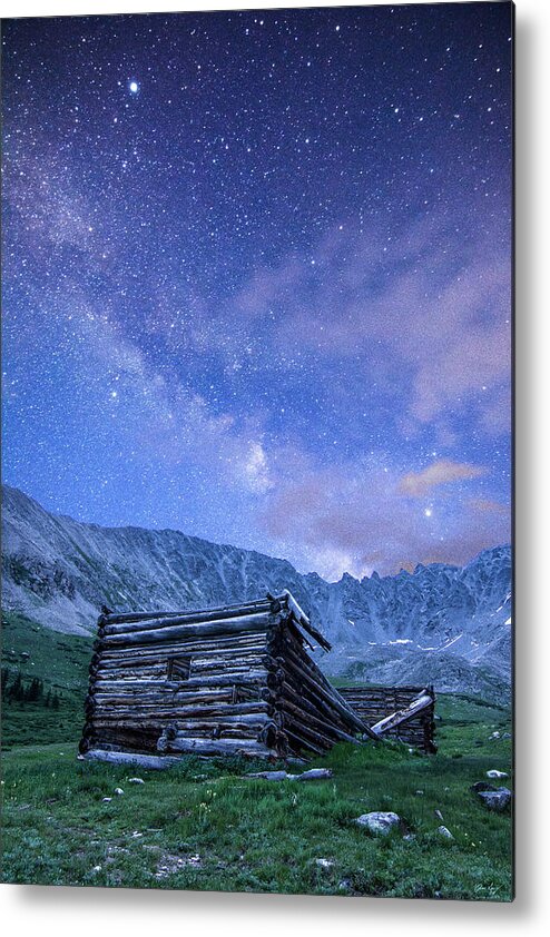 Mining Ruins Metal Print featuring the photograph Mining Ruins and Milky Way by Aaron Spong
