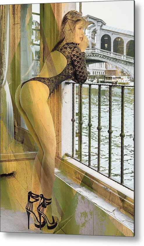 Oifii Metal Print featuring the digital art Morning In Venice Anaconda by Stephane Poirier