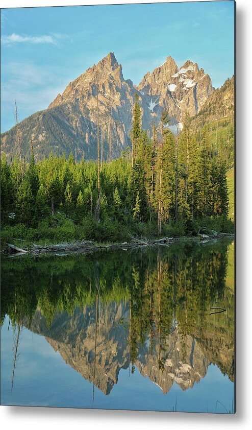 Mountain Metal Print featuring the photograph Morning Reflection by Go and Flow Photos