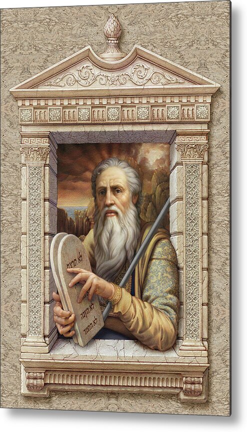 Christian Art Metal Print featuring the painting Moses by Kurt Wenner