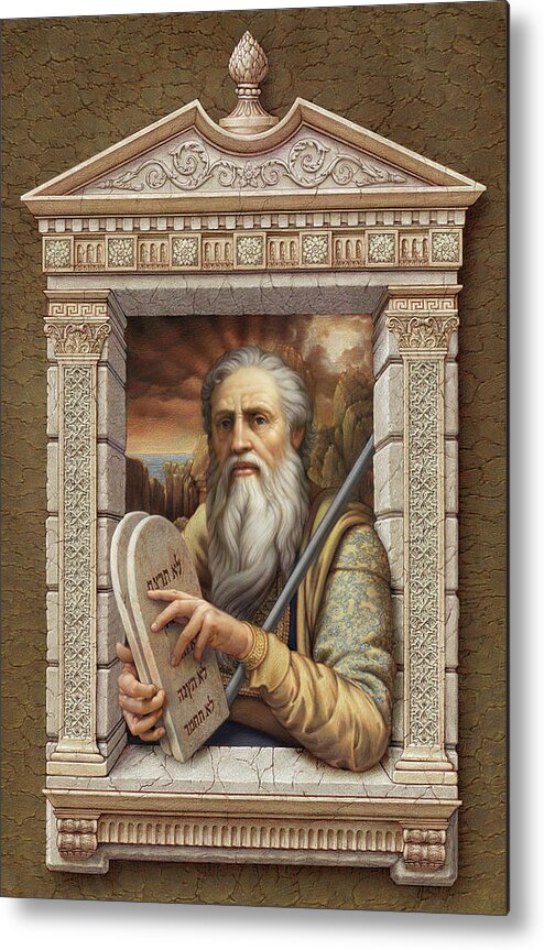 Christian Art Metal Print featuring the painting Moses 2 by Kurt Wenner