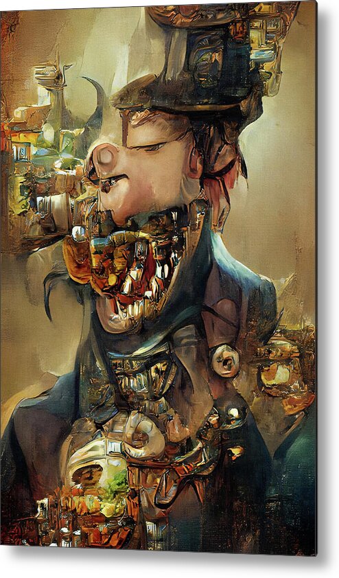  Metal Print featuring the digital art Mouthful of Madness by Michelle Hoffmann