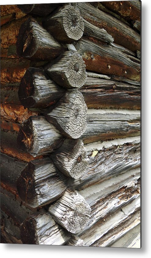 Cabin Metal Print featuring the photograph My Neighborhood Estes Textures 4 by Laura Davis