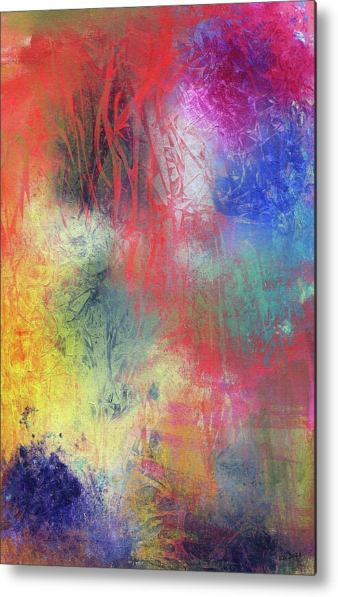 Mystical Metal Print featuring the painting Mystical forest by Karen Kaspar