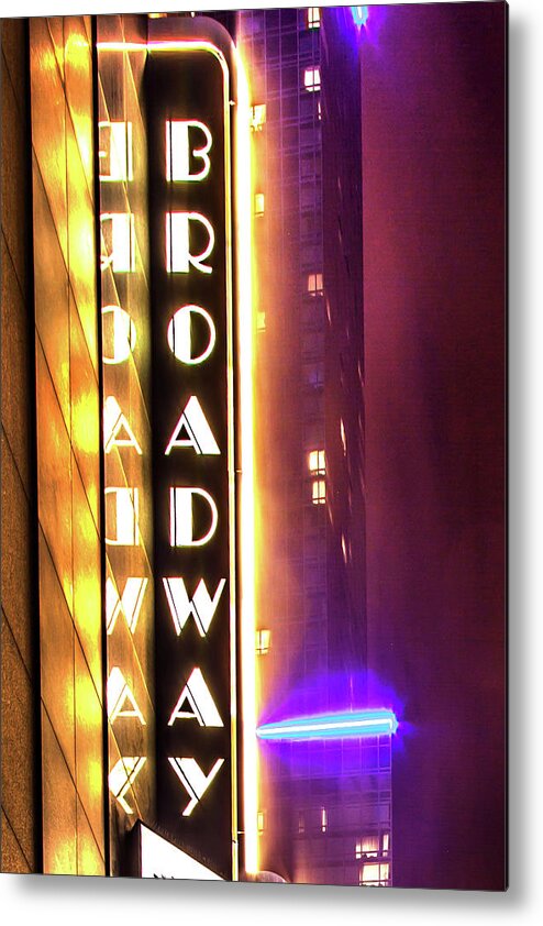 Neon Broadway Metal Print featuring the photograph Neon Broadway by Az Jackson