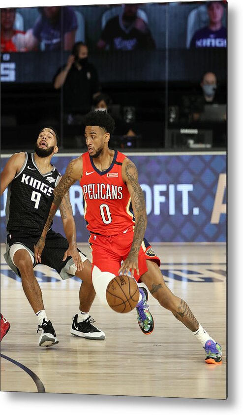 Nba Pro Basketball Metal Print featuring the photograph New Orleans Pelicans v Sacramento Kings by Joe Murphy