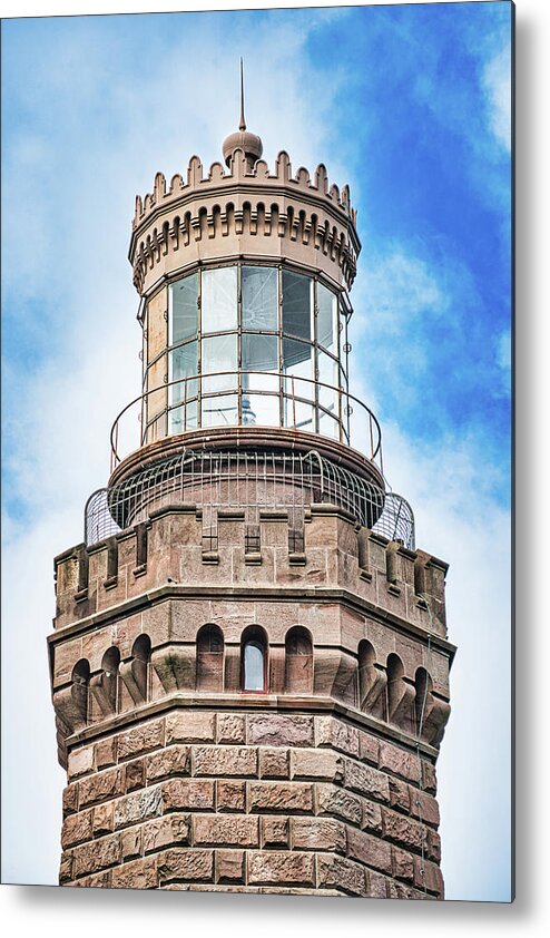 Lighthouse Metal Print featuring the photograph North Tower Of Twin Lighthouses by Gary Slawsky