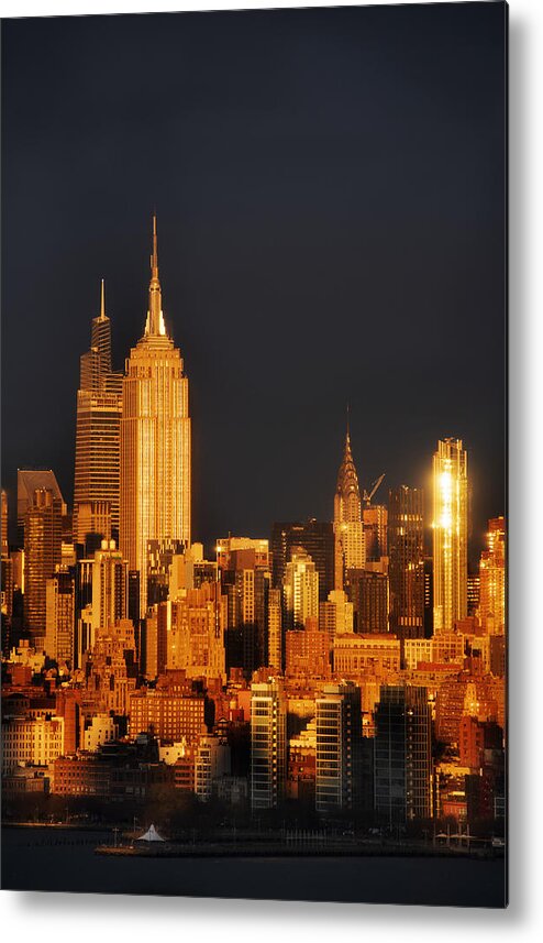 Nyc Sunset Metal Print featuring the photograph NYC Sunset by Alina Oswald