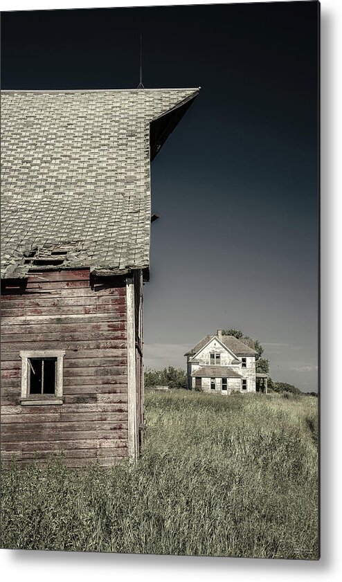 Abandoned Metal Print featuring the photograph Once Upon a Farm - Solberg homestead in Benson county ND by Peter Herman