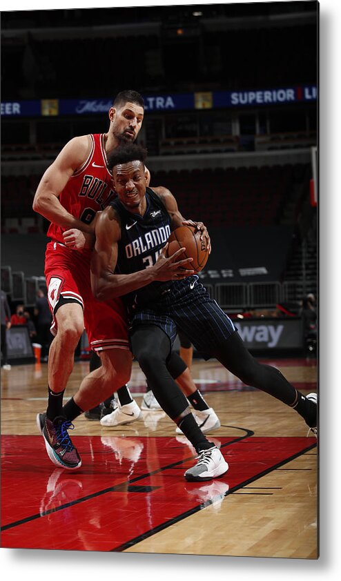 Wendell Carter Jr Metal Print featuring the photograph Orlando Magic v Chicago Bulls by Jeff Haynes