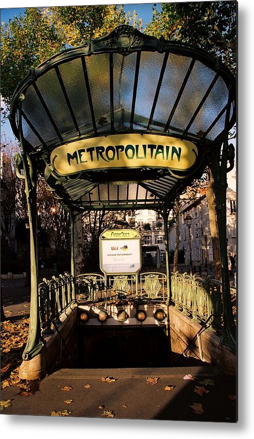 Paris Metal Print featuring the photograph Paris Metro by Claude Taylor