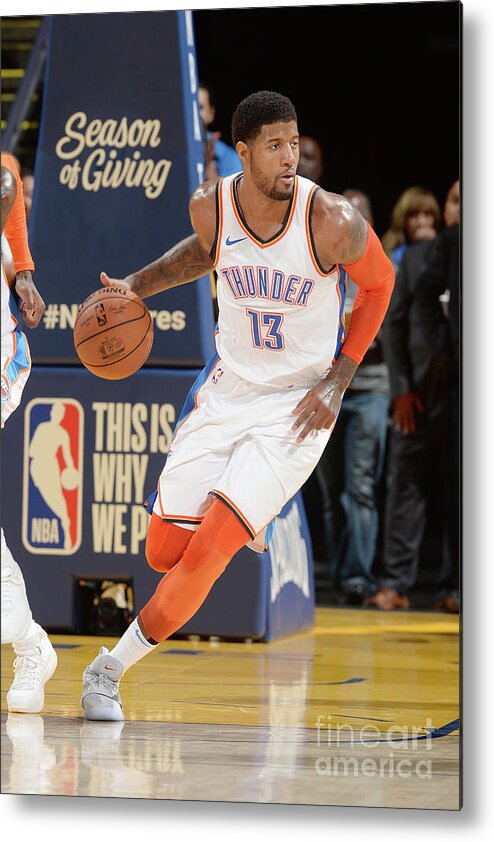 Nba Pro Basketball Metal Print featuring the photograph Paul George by Noah Graham