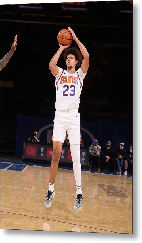 Cameron Johnson Metal Print featuring the photograph Phoenix Suns v New York Knicks by Nathaniel S. Butler