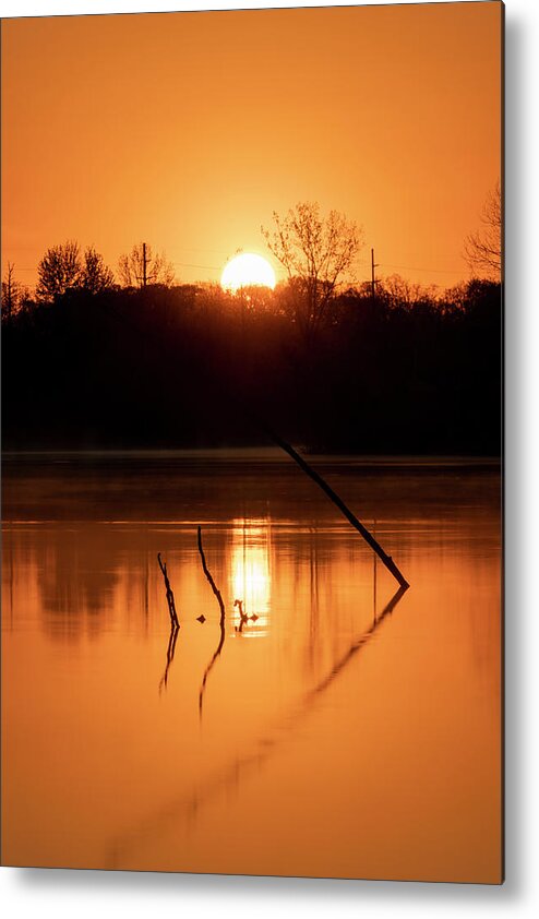 Sunrise Metal Print featuring the photograph Pickerington Pond by Arthur Oleary