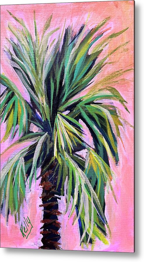 Palm Metal Print featuring the painting Pink by Kelly Smith