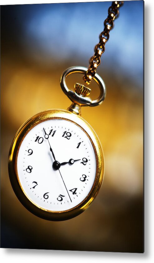 Hanging Metal Print featuring the photograph Pocket watch by Knape