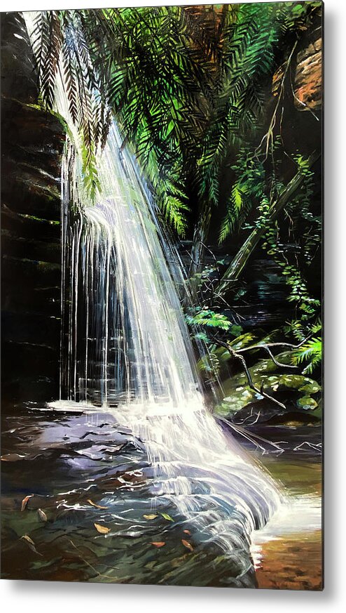 Dark Metal Print featuring the painting Pool of Siloam by Shirley Peters