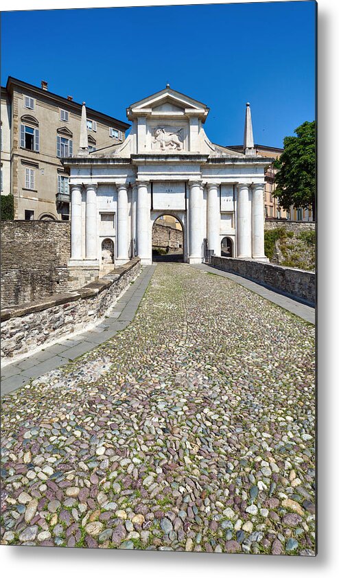 Built Structure Metal Print featuring the photograph Porta San Giacomo (Saint James Door), Bergamo, Italy by Mauro Tandoi