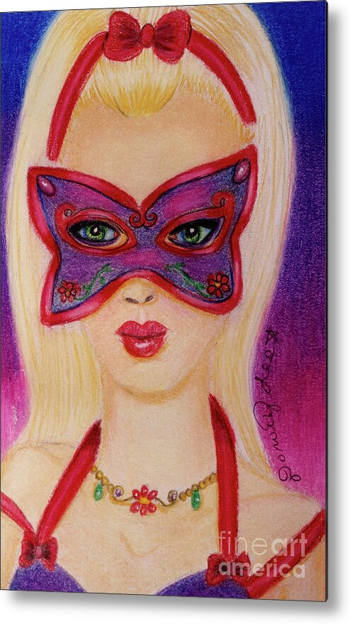 Fashion Metal Print featuring the painting Purple Masquerade by Dorothy Lee