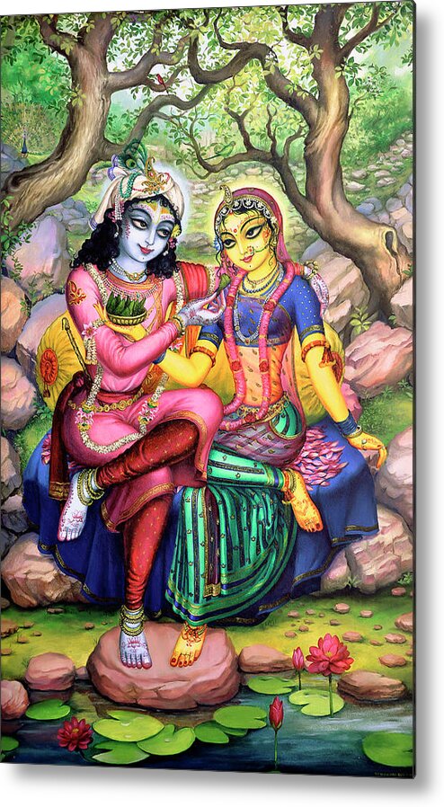Radha and Krishna Metal Print by Vrindavan Das - Pixels