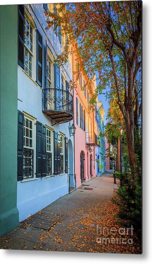 America Metal Print featuring the photograph Rainbow Row Homes by Inge Johnsson