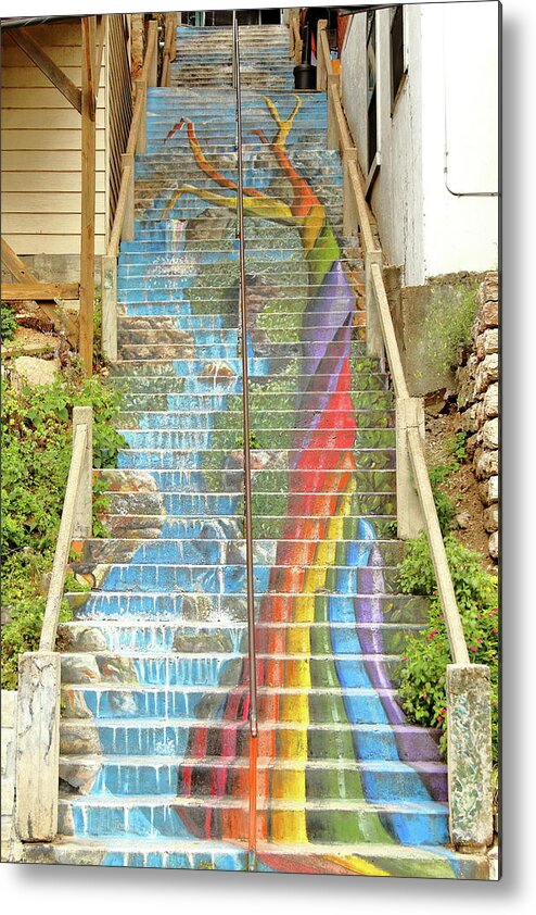 Stairway Metal Print featuring the photograph Rainbow Stairs by Lens Art Photography By Larry Trager