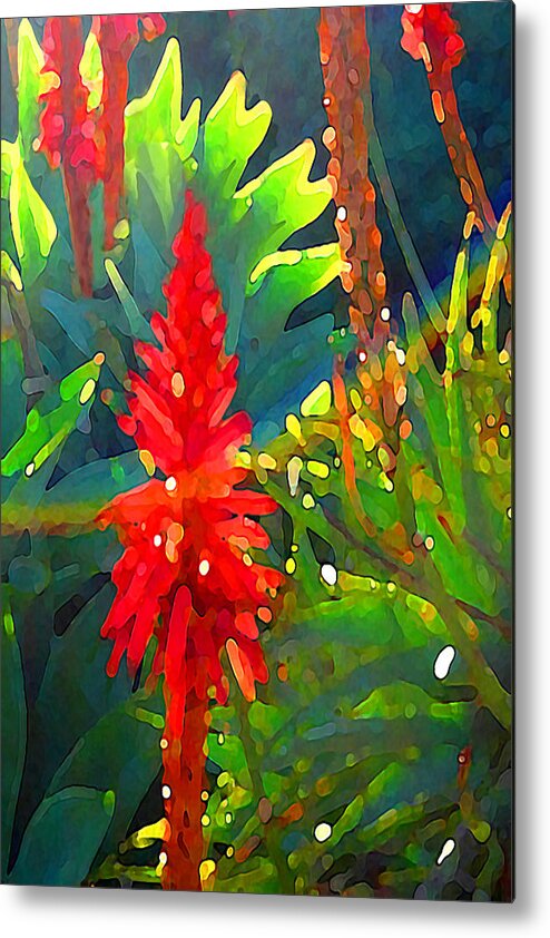 Landscape Metal Print featuring the painting Rainbow Succulent Garden by Amy Vangsgard
