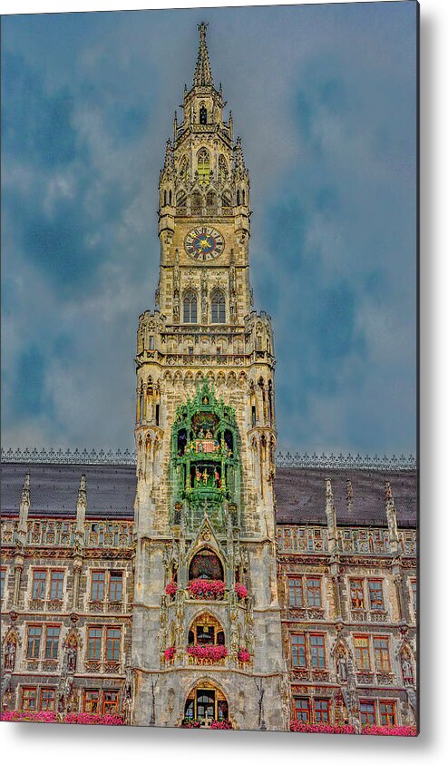 Munich Metal Print featuring the photograph Rathaus-Glockenspiel of Munich by Marcy Wielfaert