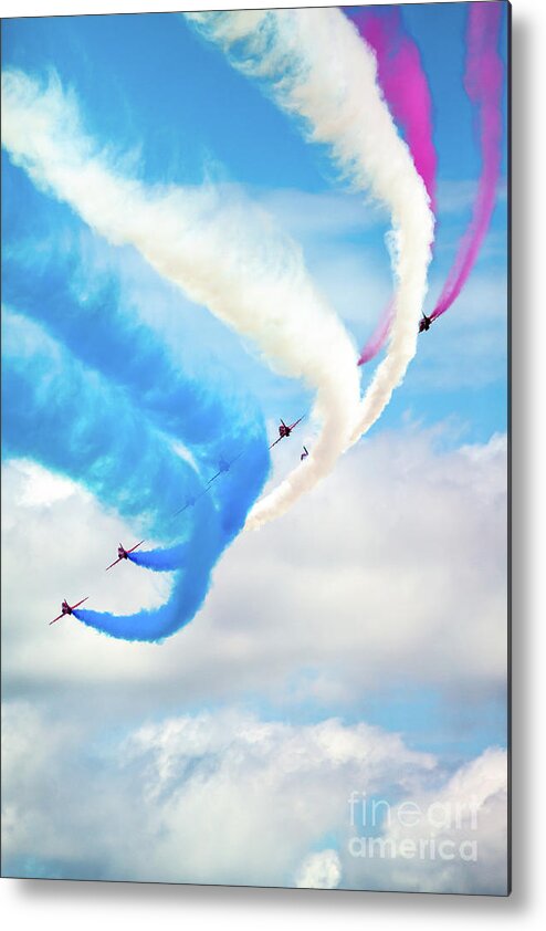 Airplane Metal Print featuring the photograph Red Arrows by Rastislav Margus