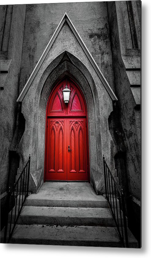 Savannah Metal Print featuring the photograph Red Church Door by Kenny Thomas