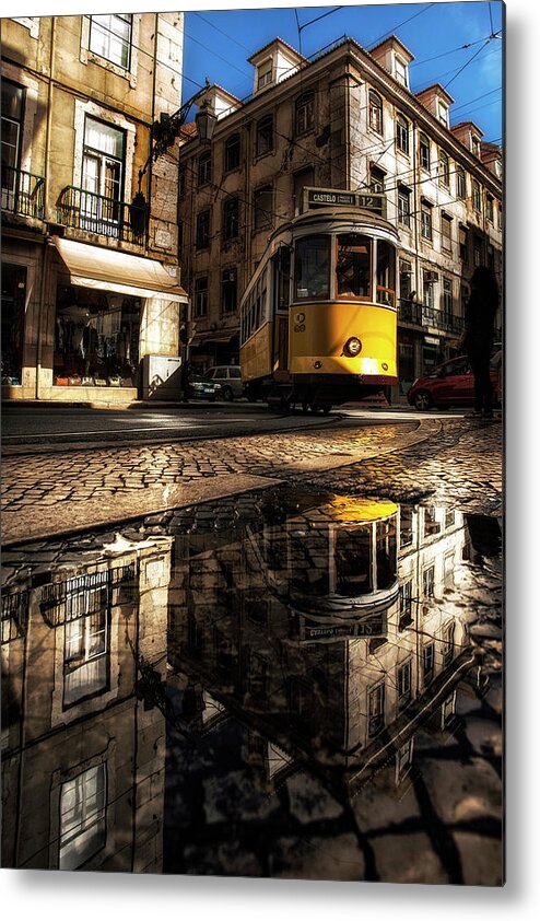 Tram12 Metal Print featuring the photograph Reflected by Jorge Maia