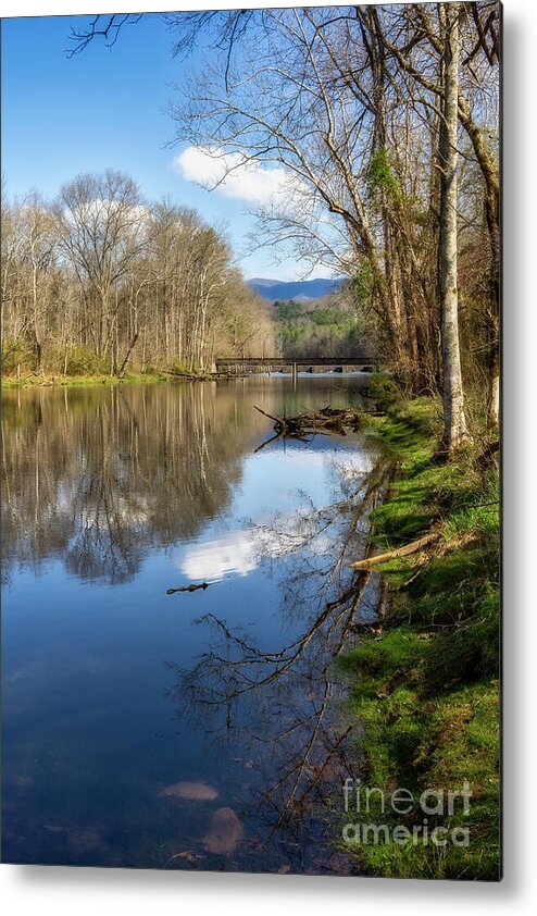 River Metal Print featuring the photograph Reflections on the South Fork in Spring by Shelia Hunt