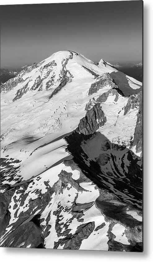 Mount Baker Metal Print featuring the photograph Ridge to Summit Black and White by Michael Rauwolf