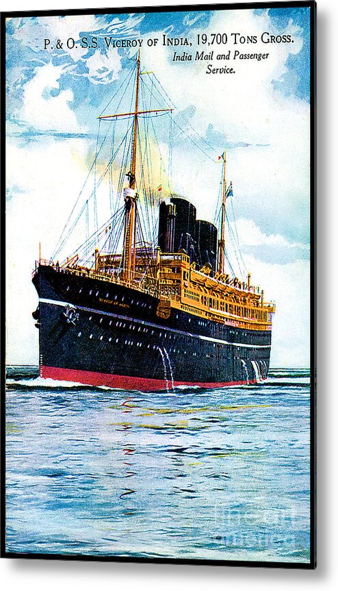 Vicero Metal Print featuring the painting RMS Viceroy of India Cruise Ship 1928 by Unknown
