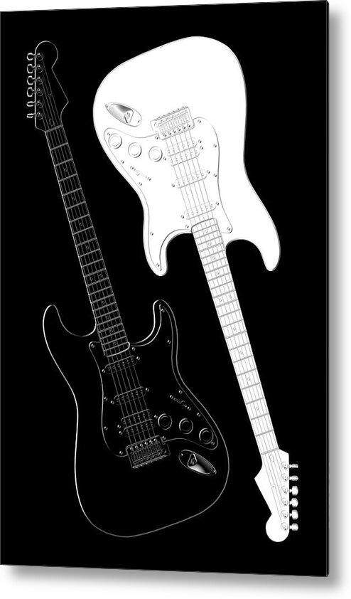 Rock And Roll Metal Print featuring the digital art Rock and Roll Yin Yang by Mike McGlothlen